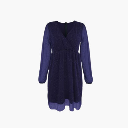 Women’s Mini Dress with Surplice Neck and Balloon Sleeves