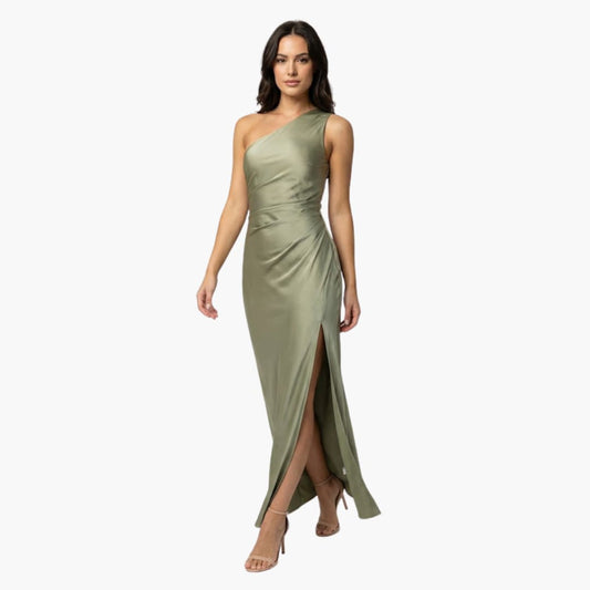 Women’s One - Shoulder Evening Dress with Side Slit