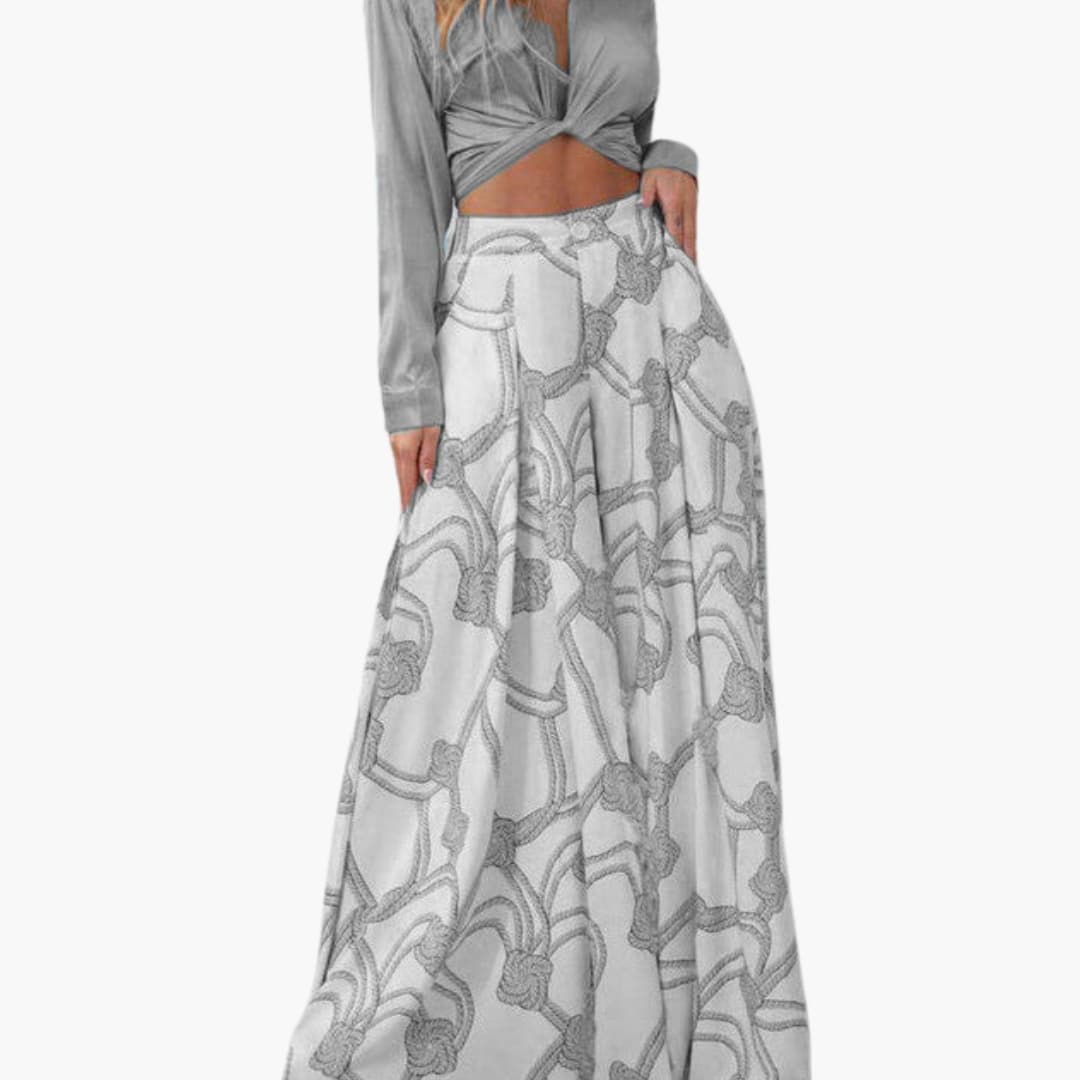 Women's Sleeveless Crop Top & amp - Long Skirt Dress