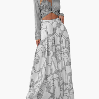 Women's Sleeveless Crop Top & amp - Long Skirt Dress
