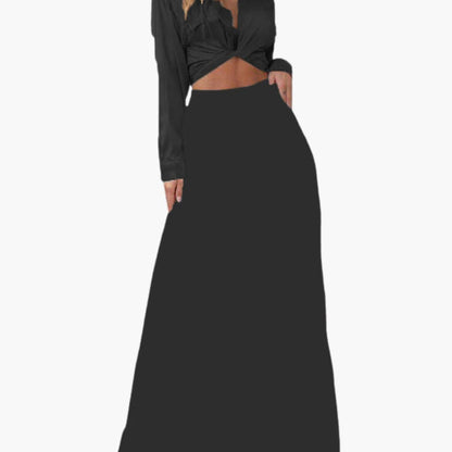 Women's Sleeveless Crop Top & amp - Long Skirt Dress