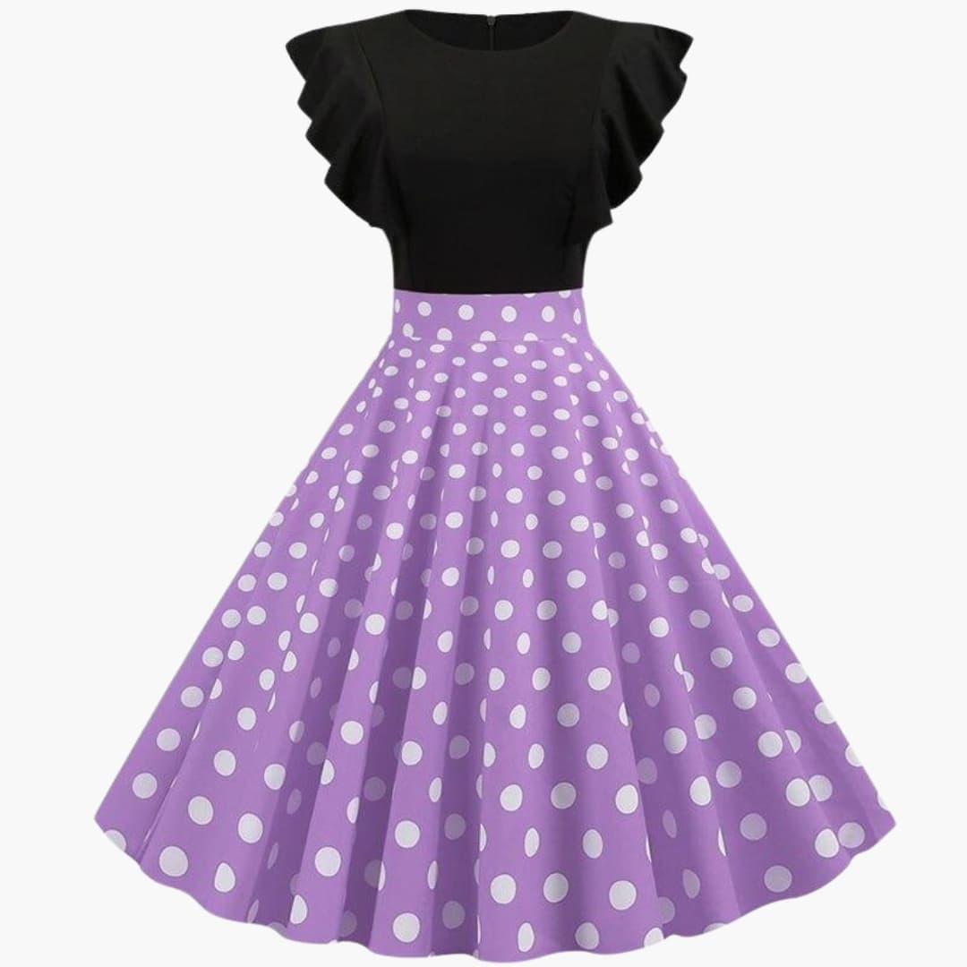 Women's Sleeveless Dress with Striped Surface and Flared Skirt
