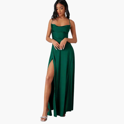Women’s Sleeveless Maxi Dress with Braided Back Detail and Round Neck