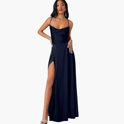 Women’s Sleeveless Maxi Dress with Braided Back Detail and Round Neck