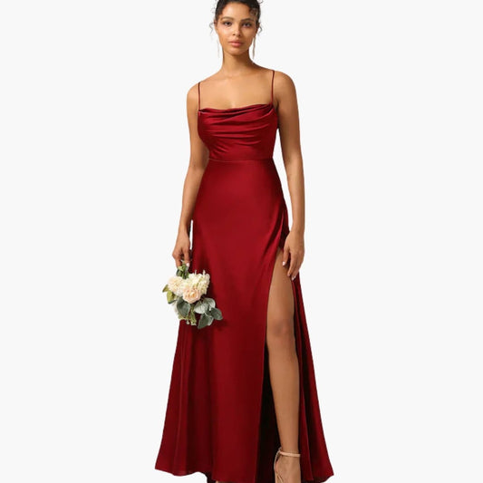 Women’s Sleeveless Maxi Dress with Braided Back Detail and Round Neck