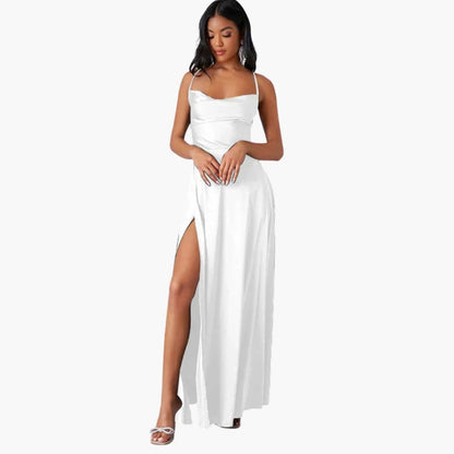 Women’s Sleeveless Maxi Dress with Braided Back Detail and Round Neck