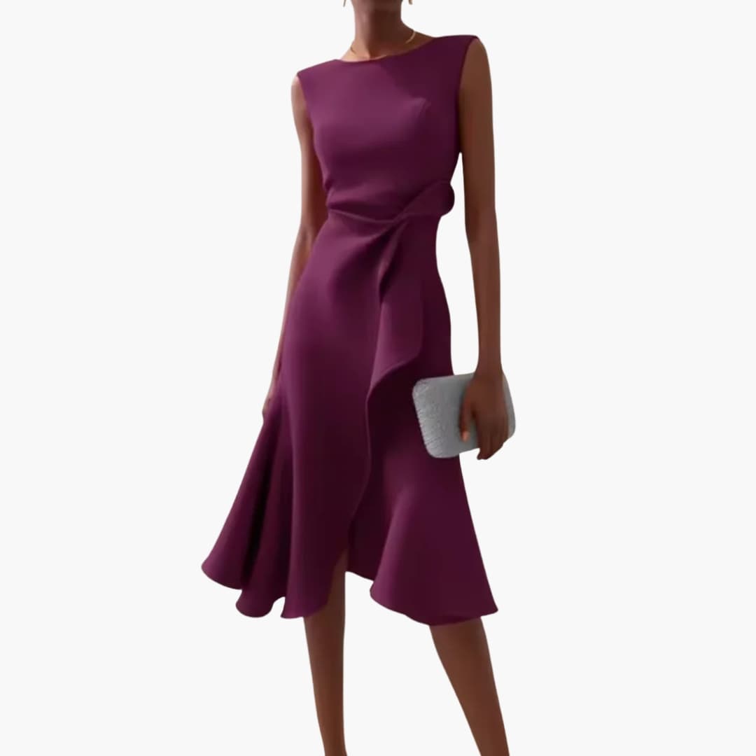 Women’s Sleeveless Midi Dress Asymmetrical