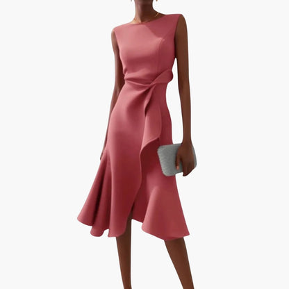 Women’s Sleeveless Midi Dress Asymmetrical