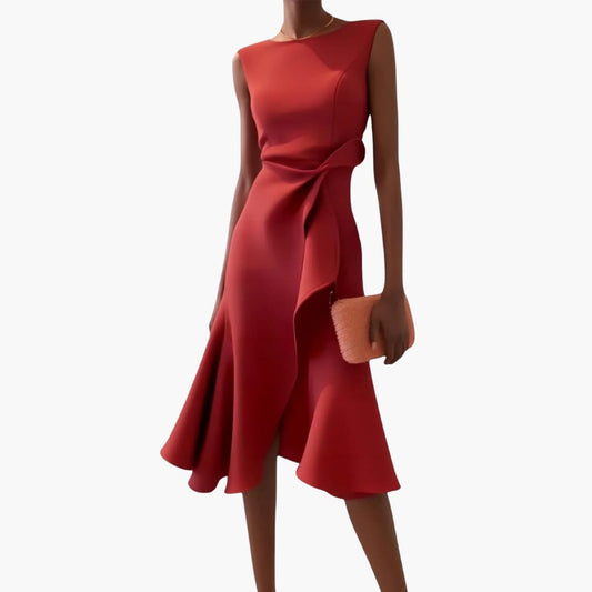 Women’s Sleeveless Midi Dress Asymmetrical