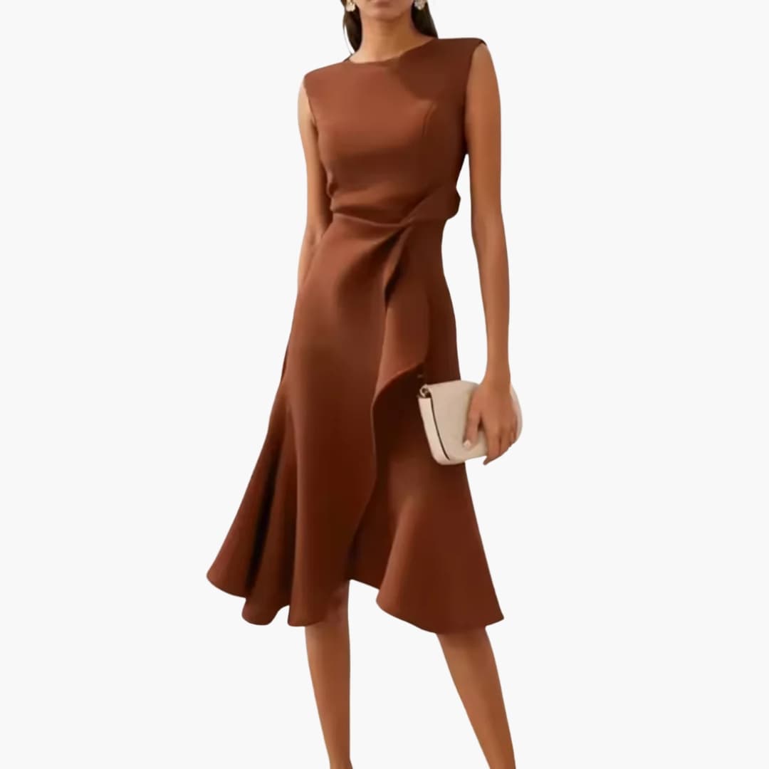 Women’s Sleeveless Midi Dress Asymmetrical