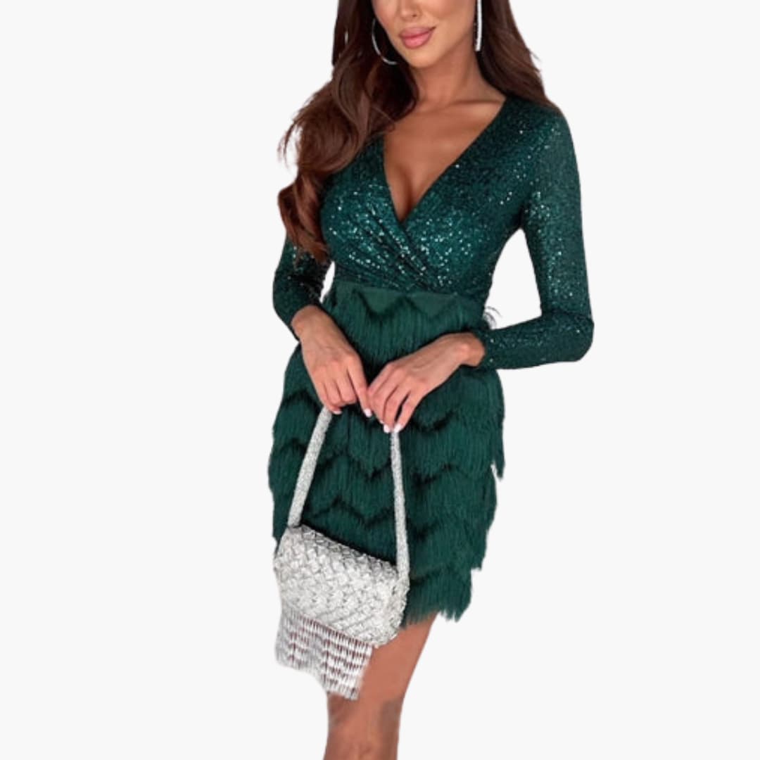Women’s Sleeveless Party Dress with Fitted Waist and Plain Finish