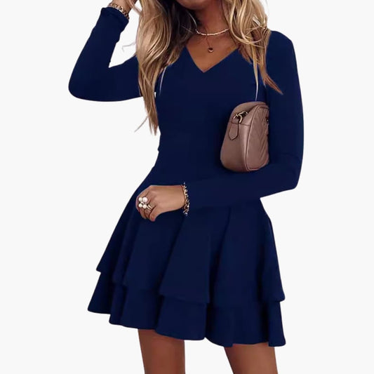 Women’s Sleeveless V-Neck Dress with Tiered Skirt