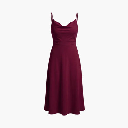 Women’s Square Neck Maxi Dress with Back Lace - Up Waist