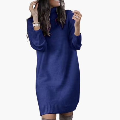 Women’s Sweater Dress with Collar Neckline and Long Sleeves