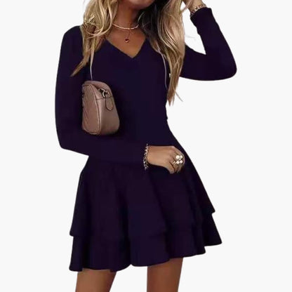 Women’s V-Neck Dress with Tiered Skirt