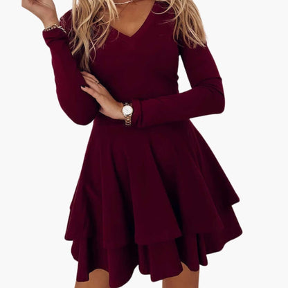Women’s V-Neck Dress with Tiered Skirt