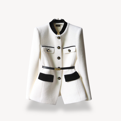 Women’s Tailored Belted Blazer Button Style