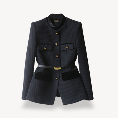 Women’s Tailored Belted Blazer Button Style