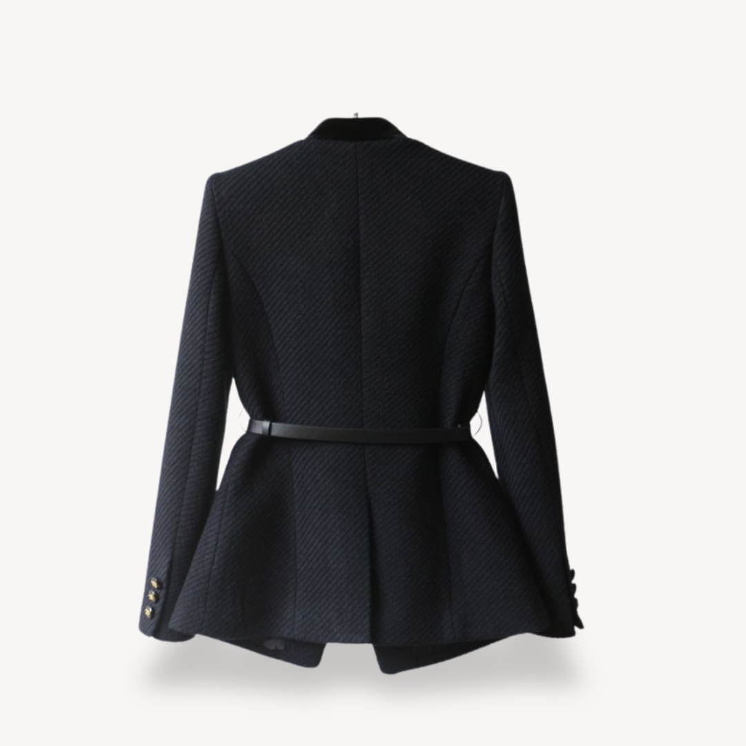 Women’s Tailored Belted Blazer Button Style