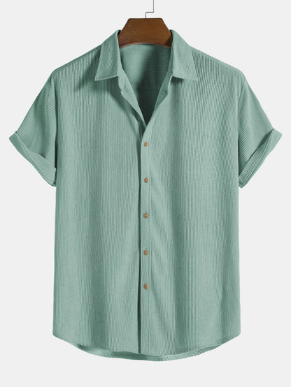 Aiden | Men's Button-Down Short Sleeve Shirt and Drawstring Shorts Set