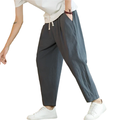 Arthur | Men's Loose Fit Drawstring Cropped Pants