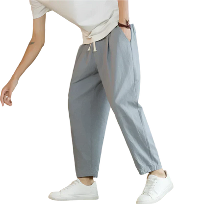 Arthur | Men's Loose Fit Drawstring Cropped Pants