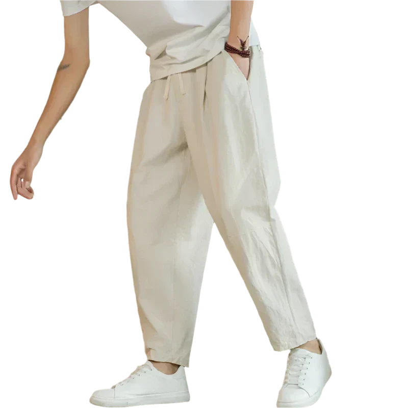 Arthur | Men's Loose Fit Drawstring Cropped Pants