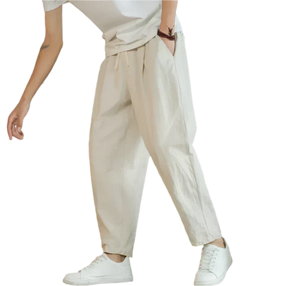 Arthur | Men's Loose Fit Drawstring Cropped Pants