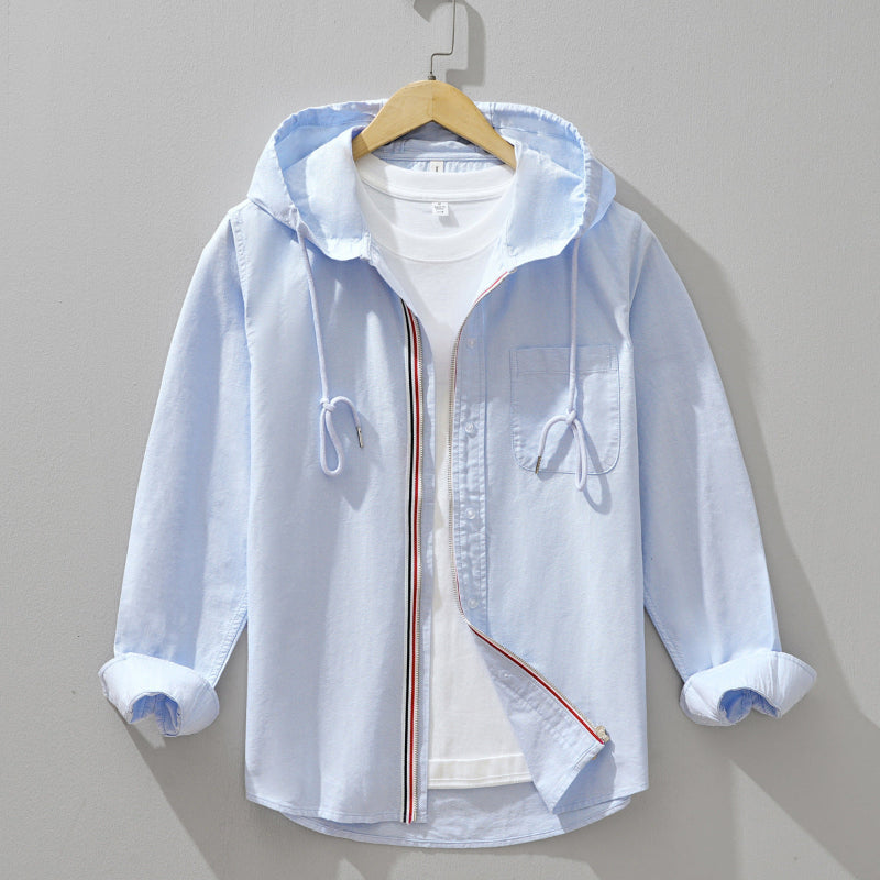 Carlton | Men's Long Sleeve Button-Up Hooded Shirt