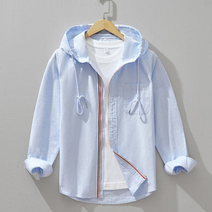 Carlton | Men's Long Sleeve Button-Up Hooded Shirt