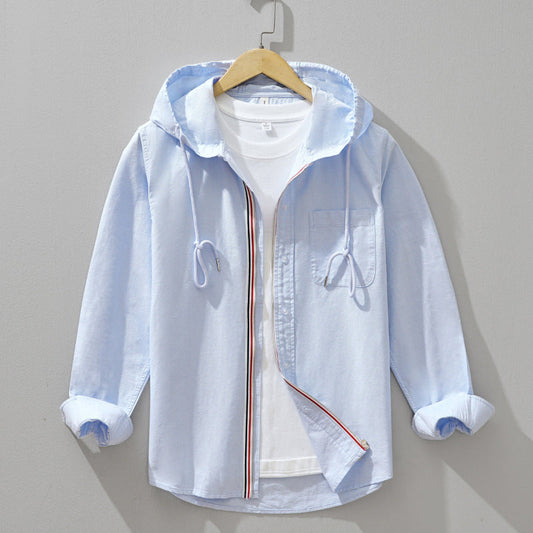 Carlton | Men's Long Sleeve Button-Up Hooded Shirt