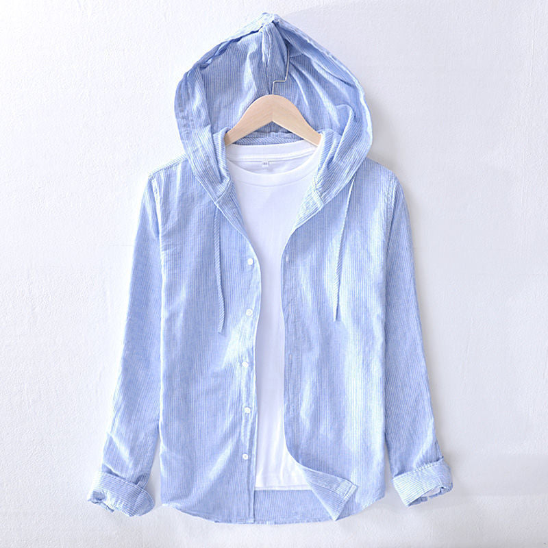Conrad | Men's Hooded Long Sleeve Button-Down Shirt