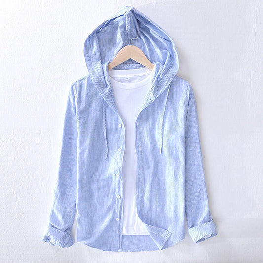 Conrad | Men's Hooded Long Sleeve Button-Down Shirt