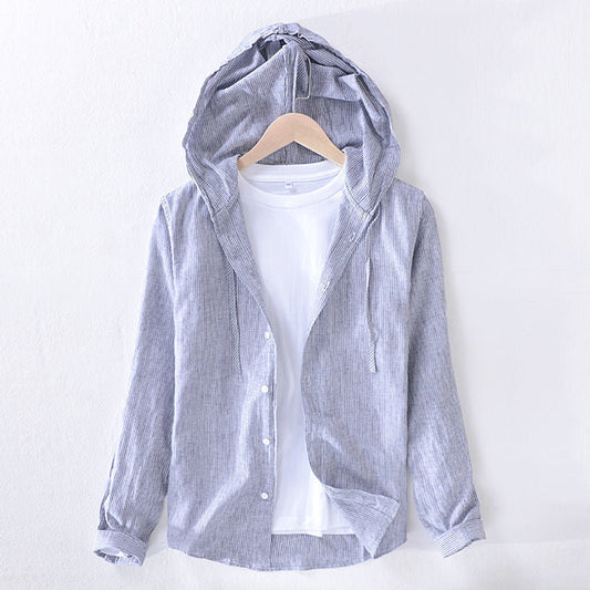 Conrad | Men's Hooded Long Sleeve Button-Down Shirt