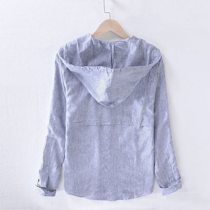 Conrad | Men's Hooded Long Sleeve Button-Down Shirt