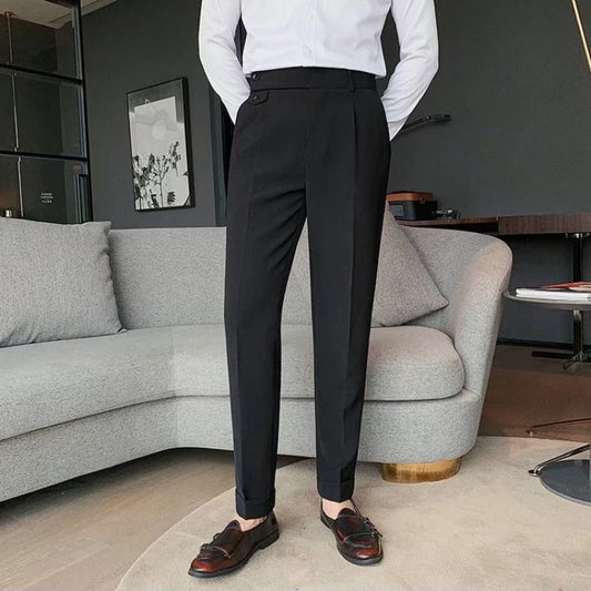 Craig | Men's High-Waisted Pleated Cuffed Pants