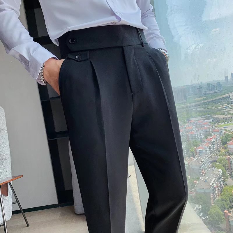 Craig | Men's High-Waisted Pleated Cuffed Pants
