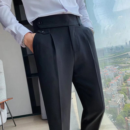 Craig | Men's High-Waisted Pleated Cuffed Pants