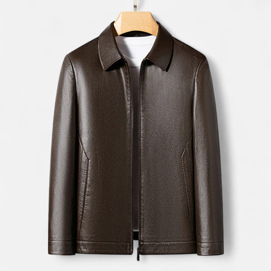 Danny | Men’s PU Leather Jacket – Stand Collar Autumn Elegance