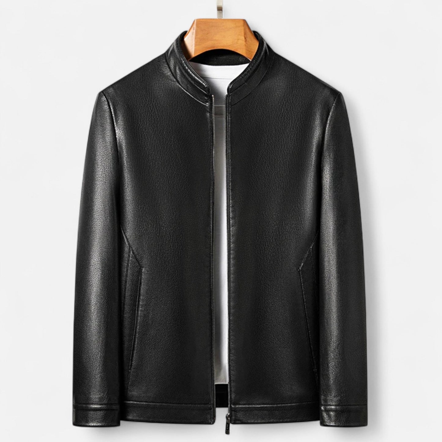 Danny | Men’s PU Leather Jacket – Stand Collar Autumn Elegance
