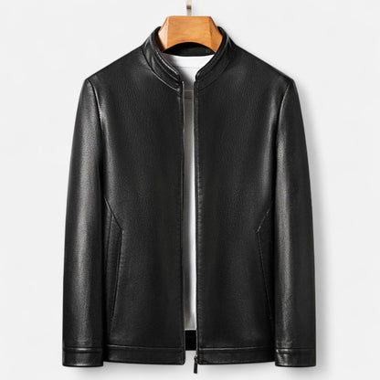 Danny | Men’s PU Leather Jacket – Stand Collar Autumn Elegance