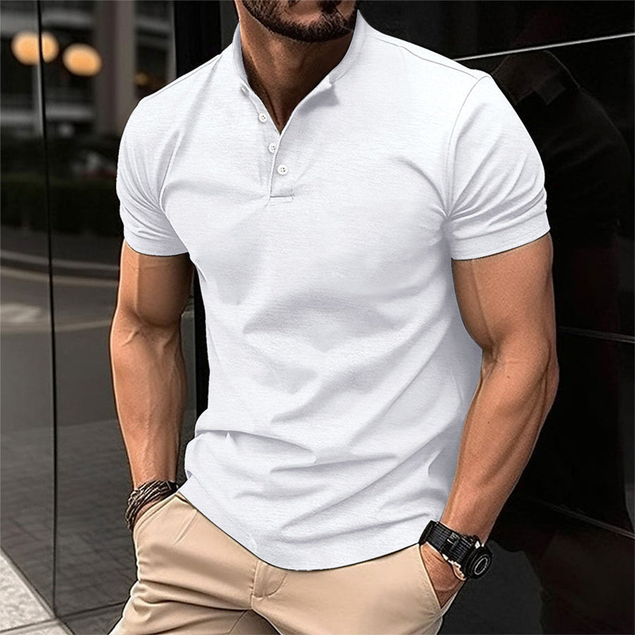 Easton | Men's Short Sleeve Henley Polo Shirt
