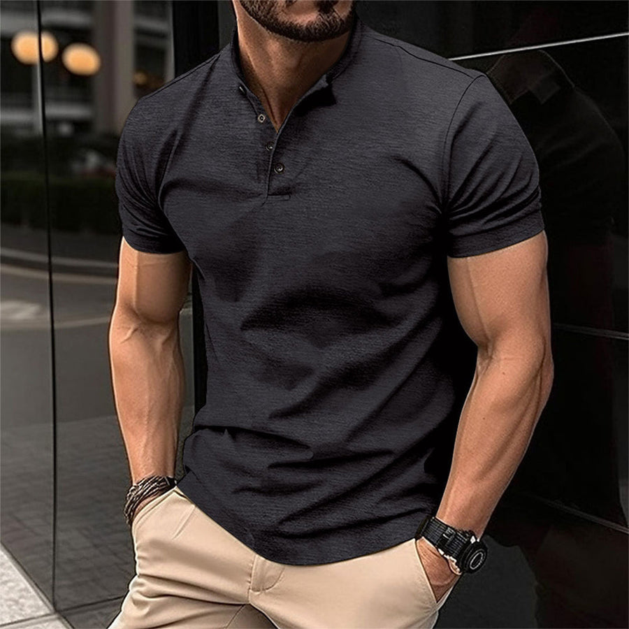 Easton | Men's Short Sleeve Henley Polo Shirt