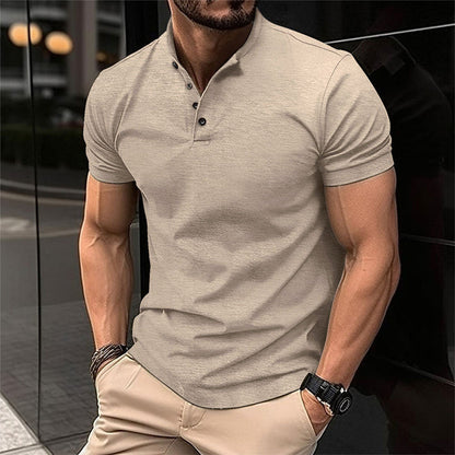 Easton | Men's Short Sleeve Henley Polo Shirt