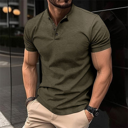 Easton | Men's Short Sleeve Henley Polo Shirt