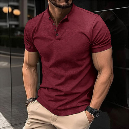 Easton | Men's Short Sleeve Henley Polo Shirt