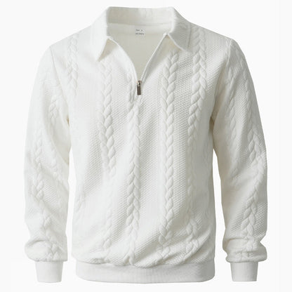 Garrett | Men's Long Sleeve Zip Neck Polo Shirt
