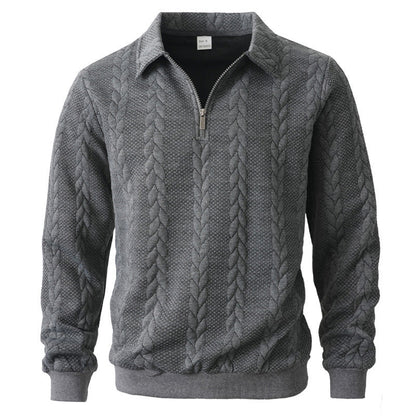 Garrett | Men's Long Sleeve Zip Neck Polo Shirt