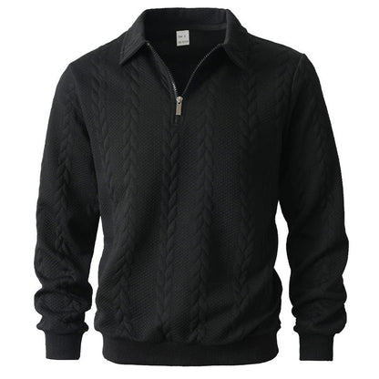 Garrett | Men's Long Sleeve Zip Neck Polo Shirt