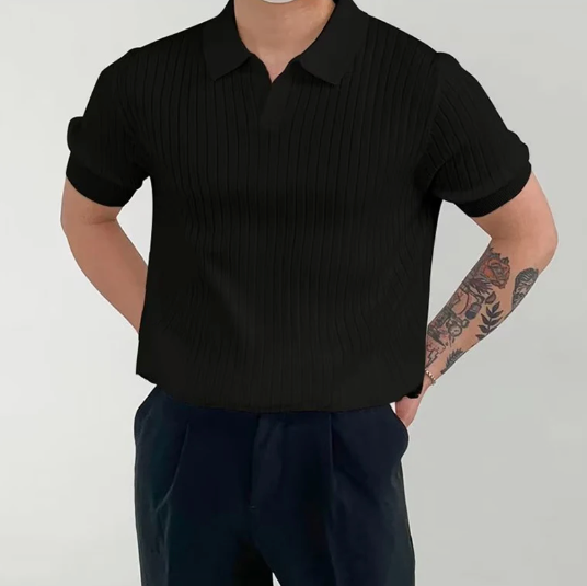 Guy | Men's Ribbed Short Sleeve Polo Shirt